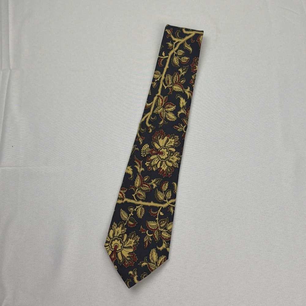 COACH Men's Tie 100% Silk Navy Floral / Made in Italy /59"x3.5"